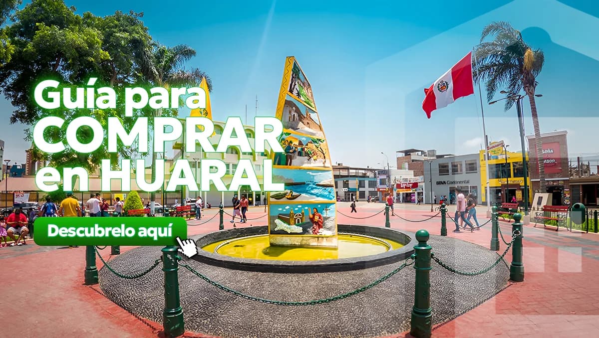 Vista aérea de Huaral con campos agrícolas y el Puerto de Chancay al fondo – inversión inmobiliaria Norte Chico